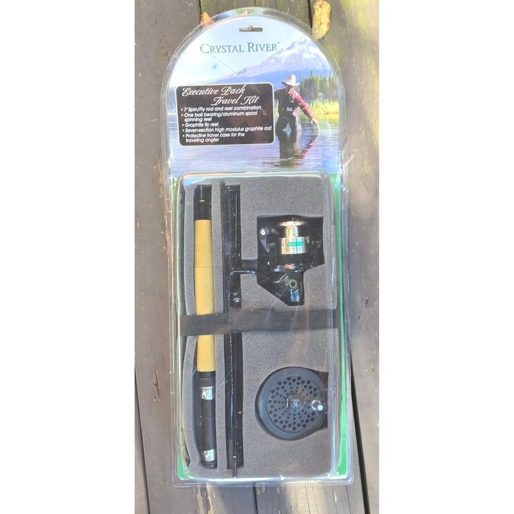 Crystal River Executive Pack Spin/Fly Travel Fishing Kit Rod & Reels